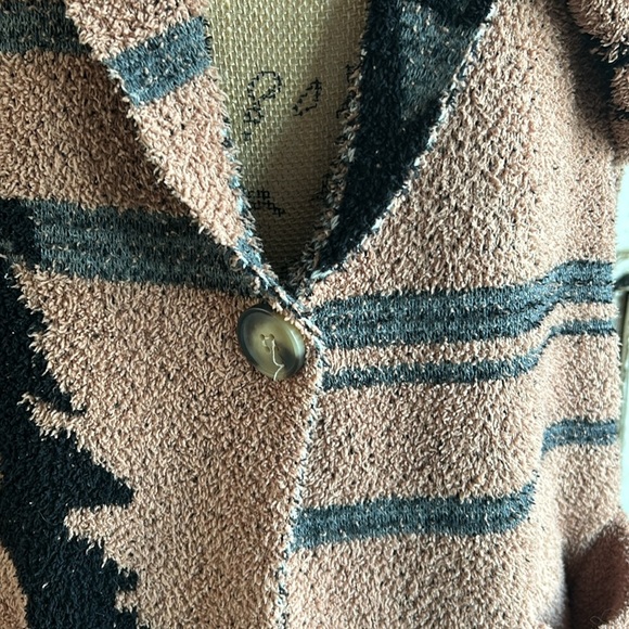 Davi & Dani camel black gray open front western aztec jacket cardigan pockets - Picture 7 of 16